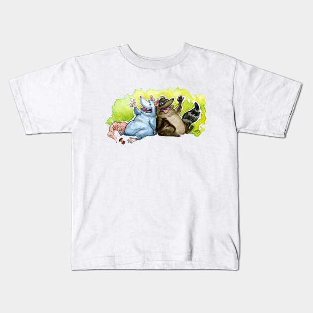 Trash Friends Kids T-Shirt by FiendishThingyArt